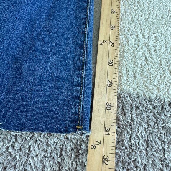 Forever 21 Jeans Womens Size 27 Y2K Flare Wide Leg Raw Hem High rise Denim New - Picture 8 of 10